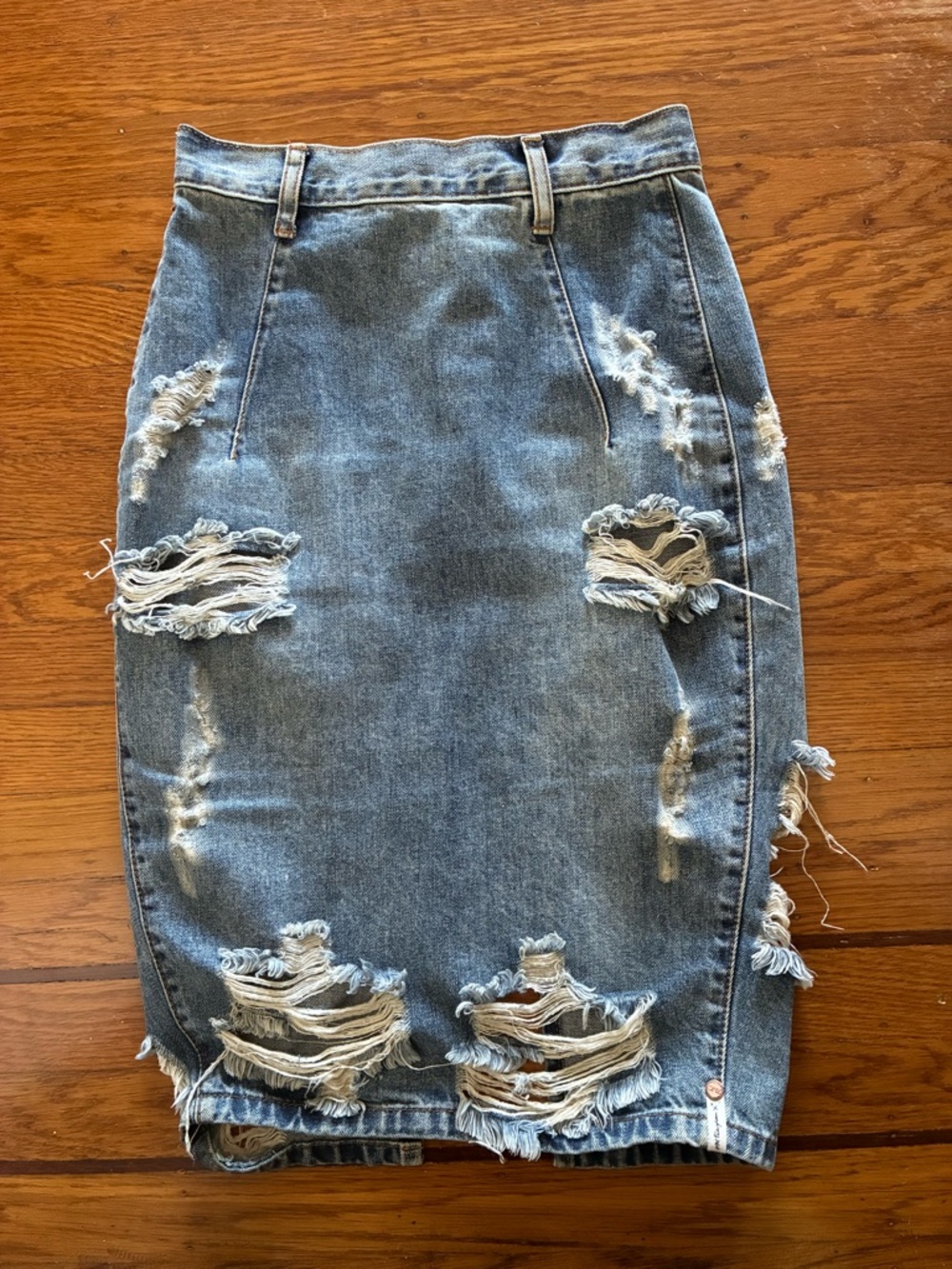 One Teaspoon Denim Pencil Skirt in Blue
